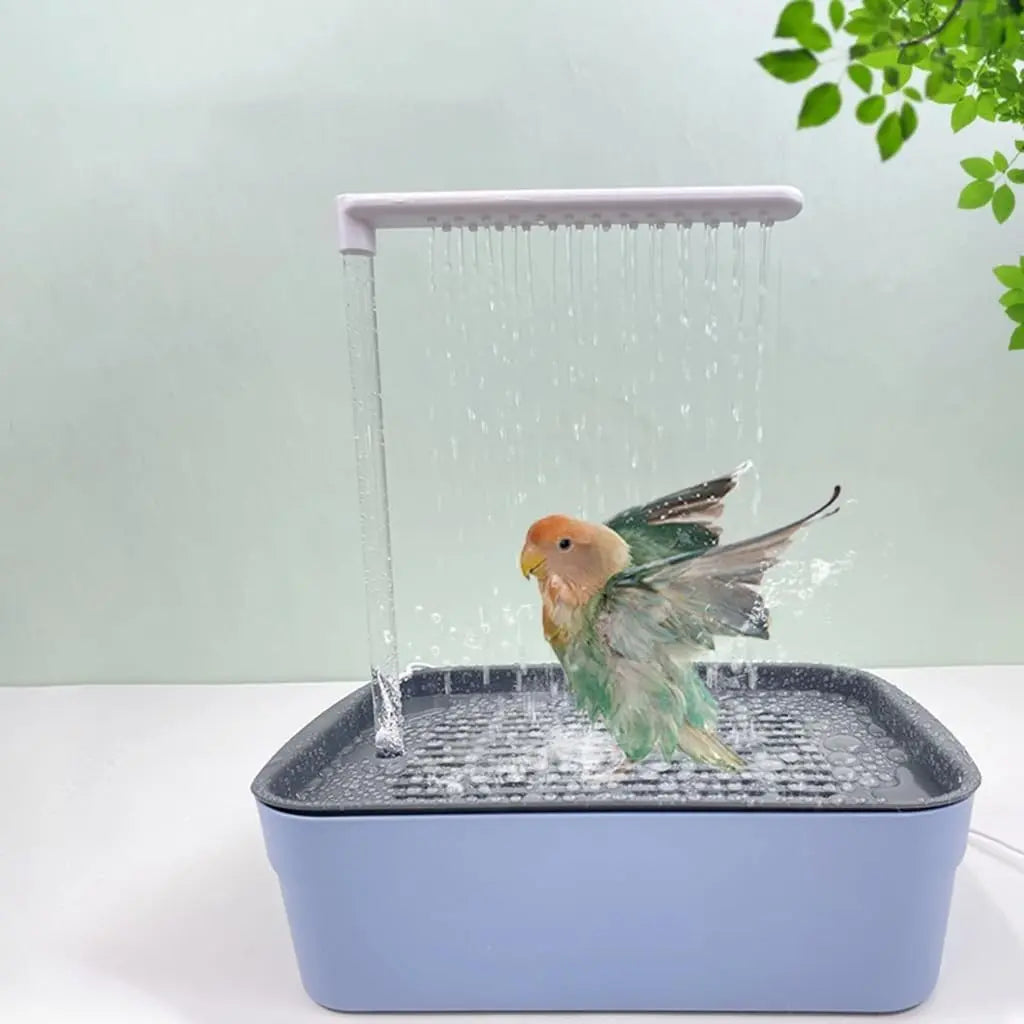 Parrot Bathtub – Automatic Bird Bath for Cages, Automatic Shower Fountain for Parrots & Pet Birds, Usb-Powered Circulating Bathtub for Cockatoos, Parakeets, and African Greys, Bird Supplies