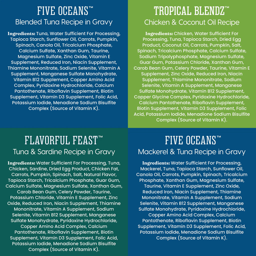 Solid Gold Feline Favorites Wet Food Variety 12 Pack for Cats Fish Assorted Flavors & Textures Complete Balanced Diet
