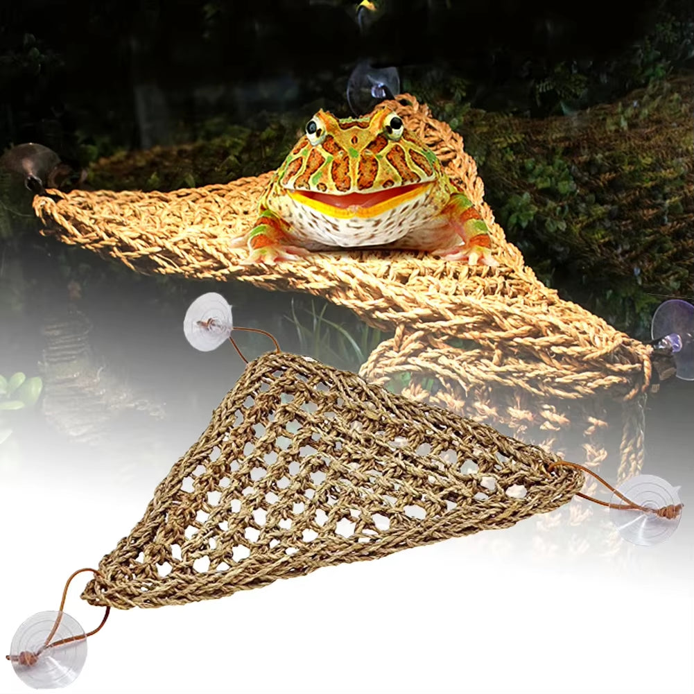 Pet Hammock Lizard Reptile Grass Mat Bed Hamster Reptile Pet Bed Pet Parrot Hammock Swing Pet Reptile Small Pet Bed Hanging Bed