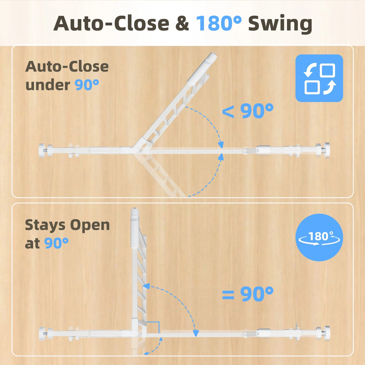 Walk-Thru Pet Gate for Doorways and Stairs, Adjustable 30"-41" Auto-Close Metal Dog Gate, Pressure or Hardware Mount Options for Indoor Openings