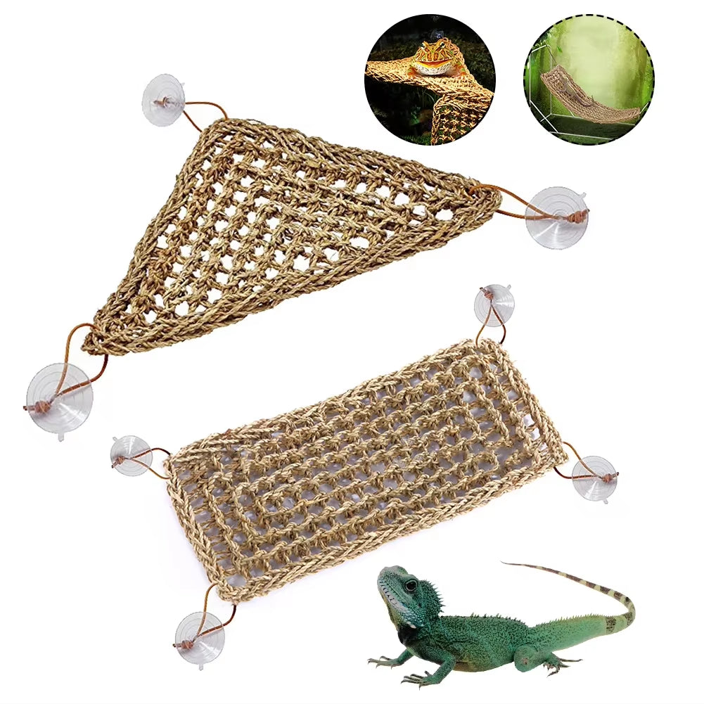 Pet Hammock Lizard Reptile Grass Mat Bed Hamster Reptile Pet Bed Pet Parrot Hammock Swing Pet Reptile Small Pet Bed Hanging Bed