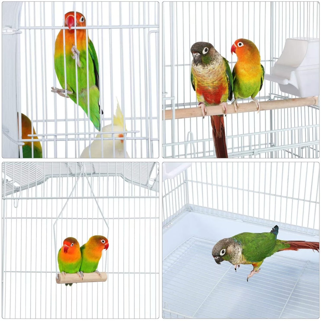 Blue 18-Inch Medium Parakeet Wire Bird Cage for 1 or 2 Birds Perfect Bird Travel Cage and Hanging Bird House